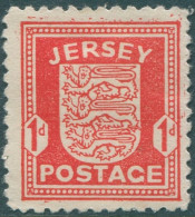 Jersey 1941 SG2 1d Scarlet MH (amd) - Jersey