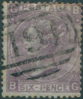 Great Britain 1867 SG104 6d Lilac QV GBBG Rose Wmk Plate 6 Hyphen FU (amd) - Andere & Zonder Classificatie