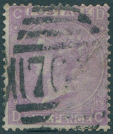 Great Britain 1867 SG109 6d Lilac QV CDDC Rose Wmk Plate 9 Crease FU (amd) - Autres & Non Classés