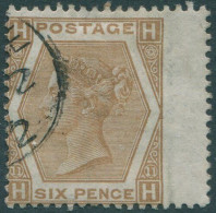 Great Britain 1872 SG122a 6d Chestnut QV HHHH Rose Wmk Plate 11 FU (amd) - Otros & Sin Clasificación