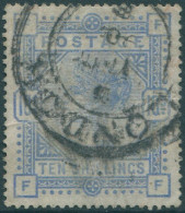 Great Britain 1883 SG183 10s Ultramarine QV Crease FU (amd) - Other & Unclassified