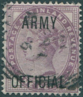 Great Britain Official 1896 SGO43 1d Lilac QV ARMY OFFICIAL Ovpt #2 FU (amd) - Altri & Non Classificati