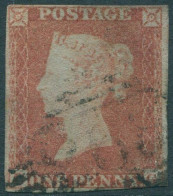 Great Britain 1854 SG8 1d Red-brown QV **AG Imperf FU (amd) - Ohne Zuordnung