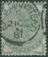 Great Britain 1880 SG165 ½d Pale Green QV #1 FU (amd) - Autres & Non Classés