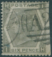 Great Britain 1873 SG125 6d Grey QV HIIH Plate 12 Side Margin Trimmed FU (amd) - Otros & Sin Clasificación