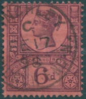 Great Britain 1887 SG208a 6d Deep Purple/rose-red FU (amd) - Altri & Non Classificati