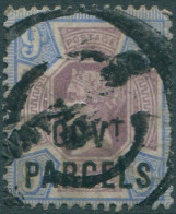 Great Britain Official 1889 SGO67 9d Purple Blue QV GOVT PARCELS FU (amd) - Autres & Non Classés