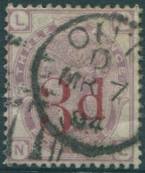 Great Britain 1883 SG159 3d On 3d Lilac QV FU (amd) - Sonstige & Ohne Zuordnung