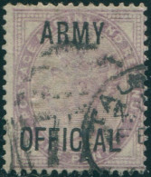 Great Britain Official 1896 SGO43 1d Pale Lilac QV ARMY OFFICIAL #1 FU (amd) - Otros & Sin Clasificación