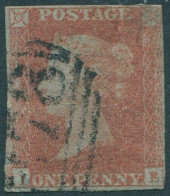 Great Britain 1854 SG8 1d Red-brown QV **IE Imperf FU (amd) - Non Classés