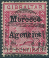 Morocco Agencies 1898 SG2 10c Carmine QV FU (amd) - Morocco Agencies / Tangier (...-1958)
