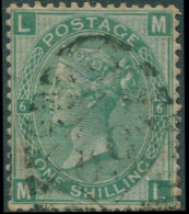 Great Britain 1867 SG117 1s Green QV LMML Plate 6 FU (amd) - Altri & Non Classificati