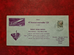 Lettre  1975 CONCORDE  BRITISH TRIALS OVER KENYA NAIROBI - Kenia (1963-...)