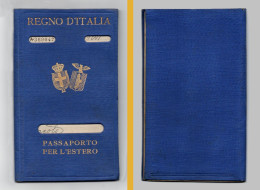 D-IT Passaporto 1929 Stemma Regno D'Italia + Stemma Repubblica Sociale Italiana - Historical Documents