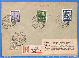 Allemagne Zone Soviétique - 1945 - Lettre Einschreiben De Coswig - G32703 - Sonstige & Ohne Zuordnung