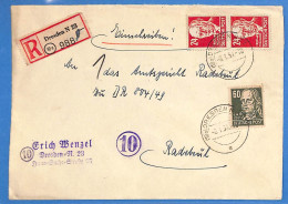 Allemagne Zone Soviétique - 1950 - Lettre Einschreiben De Dresden - G32698 - Other & Unclassified