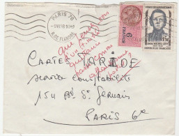 Lettre Avec Mixte Timbre Postal Et Timbre Fiscal (20f Lettre 20g), Total 21f Donc Pour Tromper La Poste, 1958 - Covers & Documents