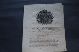 11 Mars 1815  Proclamation Du Roi Contre L'arrivée De Napoleon - Documentos Históricos
