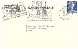 1959  CP  CAD De COUTANCES MANCHE " Foyer Culturel International De CERISY LA SALLE " - Covers & Documents