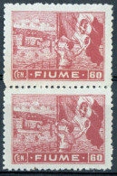 REGNO / FIUME 1919 COPPIA FRANCOBOLLI SERIE ALLEGORIE E VEDUTEc. 60 - NUOVI MNH ** SASSONE C43 - Fiume