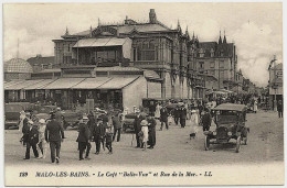 59 - B21257CPA - MALO LES BAINS - Le Café Belle Vue Et Rue De La Mer - Parfait état - NORD - Malo Les Bains