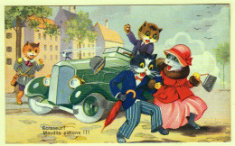 0 - F19227CPA - CHATS - Habilles - Humanises - Ecraseur, Maudits Piétons - Très Bon état - FANTAISIES - Cats