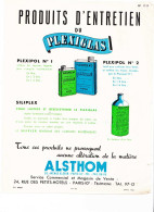 0 - PAP23225PAP - PUBLICITE - ALSTHOM - Produits Entretien Du Plexiglas - Très Bon état - THEMES - Otros & Sin Clasificación