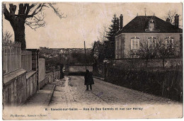 77 - B21377CPA - SAMOIS SUR SEINE - Rue Du Bas SAMOIS Et Vue Sur Héricy - Très Bon état - SEINE-ET-MARNE - Samois