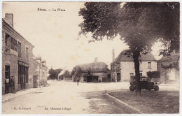 41 - B22663CPA - BINAS - La Place - Café  A LA TETE NOIRE - Très Bon état - LOIR-ET-CHER - Autres & Non Classés