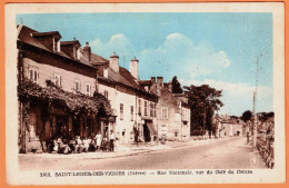 58 - B34225CPA - SAINT ST LEGER DES VIGNES - Rue Nationale Et Café Du Centre - Très Bon état - NIEVRE - Autres & Non Classés