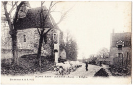 2 - B21969CPA - MONT SAINT ST MARTIN - Eglise - Troupeau De Vaches - Très Bon état - AISNE - Sonstige & Ohne Zuordnung