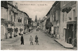 24 - B26005CPA - ST SAINT PARDOUX LA RIVIERE - La Grande Rue - Café BARBARIN SIBOURIN - Bon état - DORDOGNE - Other & Unclassified