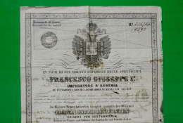 D-IT Passaporto FRANCESCO GIUSEPPE I^ Milano 1852 AUSTRIA Lombardo Veneto Reisepass FRANZ JOSEPH I^ - Historische Dokumente