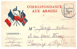 1939  CP  " Correspondance Aux ARMEES "  Envoyée à SAVIGNY Sur ORGE - Cartas & Documentos