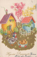 OSTERN HUHN EI Vintage Ansichtskarte Postkarte CPA #PKE192.DE - Pâques