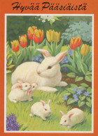 OSTERN KANINCHEN Vintage Ansichtskarte Postkarte CPSM #PBO558.DE - Pâques