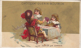 CHROMO IMAGE ( 7x11 CHOCOLAT GUERIN BOUTRON  La Partie De Cartes  (  B.bur Theme) - Guerin Boutron