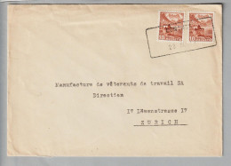 CH Heimat GE Conches 1947-03-28 Aushilfsstempel Brief Nach Zürich - Covers & Documents