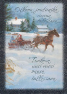 Bonne Année Noël CHEVAL Vintage Carte Postale CPSM #PAS964.FR - Año Nuevo