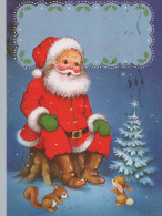 SANTA CLAUS ANIMALS CHRISTMAS Holidays Vintage Postcard CPSM #PAK656.GB - Santa Claus