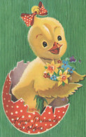 PASQUA POLLO UOVO Vintage Cartolina CPA #PKE444.IT - Easter