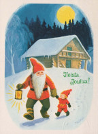 BABBO NATALE Buon Anno Natale Vintage Cartolina CPSM #PBL581.IT - Santa Claus