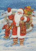 BABBO NATALE Buon Anno Natale Vintage Cartolina CPSM #PBL056.IT - Santa Claus