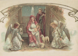 Vergine Maria Madonna Gesù Bambino Natale Religione Vintage Cartolina CPSM #PBB986.IT - Jungfräuliche Marie Und Madona