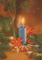 Buon Anno Natale CANDELA Vintage Cartolina CPSM #PBA127.IT - Nouvel An