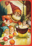 Buon Anno Natale BAMBINO GNOME Vintage Cartolina CPSM #PAY073.IT - Nouvel An