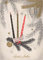 Buon Anno Natale CANDELA Vintage Cartolina CPSM #PAW134.IT - Neujahr