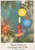 Buon Anno Natale CANDELA Vintage Cartolina CPSM #PAV467.IT - Anno Nuovo