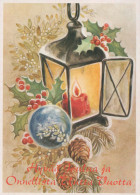 Buon Anno Natale CANDELA Vintage Cartolina CPSM #PAV952.IT - Anno Nuovo