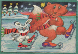 Buon Anno Natale CONIGLIO Vintage Cartolina CPSM #PAV281.IT - Neujahr